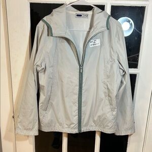 B14.    Light Gray Women's Windbreaker Jacket - Lightweight Shell